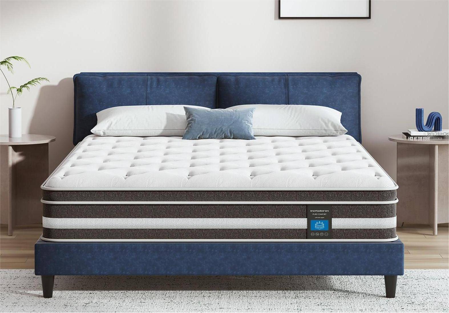 InofiaSeren 12 Inch Mattress Pocket Spring Hybrid Mattress with Gel Me